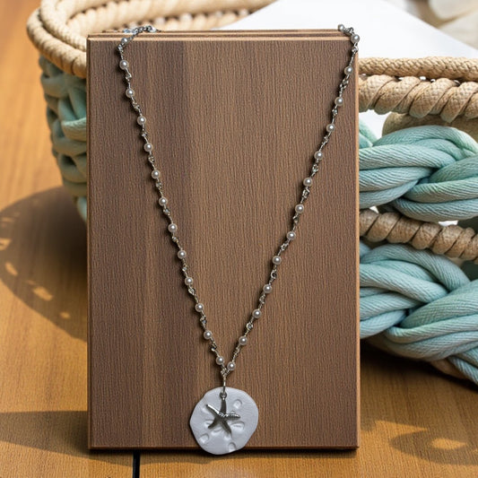 Sand Dollar with Starfish (Silver)